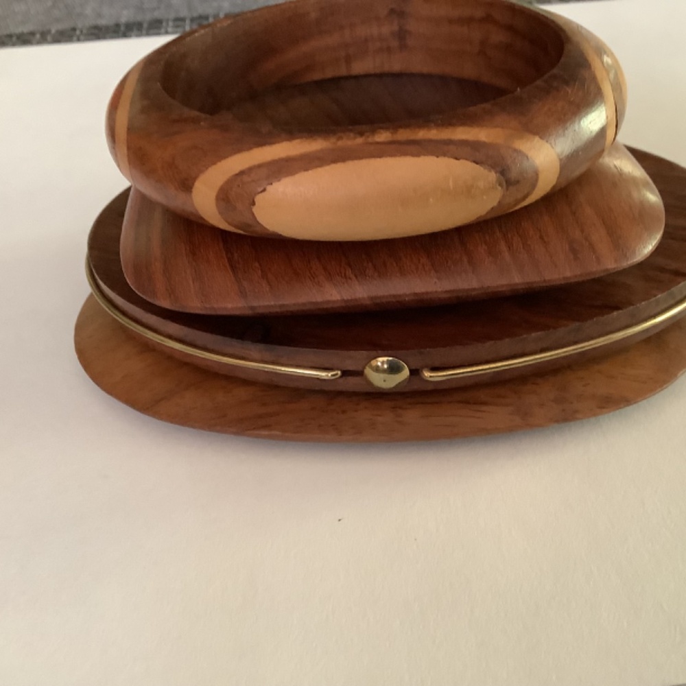 4 ASSORTED SHAPES WOODEN BANGLES - Picture 4 of 4